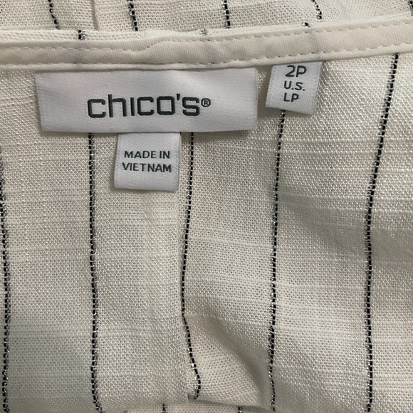 Chico's Dress Metallic Striped Maxi Size Chico’s Size 2P - Picture 8 of 10